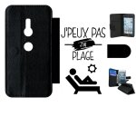 Etui a rabat xperia xz2 - j peux pas j ai plage 1 - simili - cuir - noir