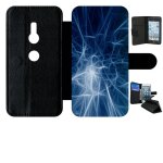 Etui a rabat xperia xz2 - nebuleux - simili - cuir - noir