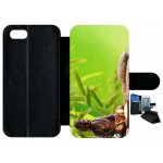 Etui a rabat - zen attitude bouddha bougie - compatible avec apple iphone 8 - plastique - bord noir