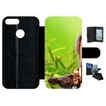 Etui a rabat - zen attitude bouddha bougie - compatible avec honor 9 lite - simili - cuir - bord noir ...