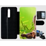 Etui a rabat - zen attitude bouddha bougie - compatible avec nokia 8 - plastique - bord noir