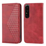 Etui pour rabattu sony xperia 1 iv sangle a main forme de rhombus support utilisation quotidienne portefeuille ...
