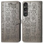 Etui pour rabattu sony xperia 1 vi antichoc couverture rabotant etui en cuir sangle courte animaux de ...
