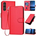 Etui pour rabattu sony xperia 1v 2023 avec sangle dtachable cuir premium avec fente pour carte et bquille ...