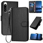 Etui pour rabattu sony xperia 5 iv avec sangle dtachable cuir premium avec fente pour carte et bquille ...