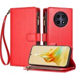 Etui pour realme 12 5g fentes pour cartes housse de sac a main folio flip portefeuille fermeture eclair ...