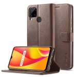 Etui pour realme c15 / c12 / c25 etui en cuir rabot� horizontal texture veau porte - monnaie avec fentes ...