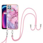 Etui pour realme c21y / c25y marbre couverture pare - chocs en tpu souple lanire a bandage dtachable ...