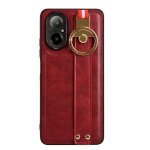 Etui pour realme c67 4g sangle de poignet compatibilit commodit cuir pu premium - rouge