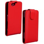 Etui rouge a rabat avec fermeture magn�tique pour sony xperia z1 compact