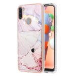 Etui pour samsung galaxy a11 portefeuille slim pare - chocs en tpu souple fentes pour cartes marbre - ...