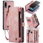 Etui pour samsung galaxy a20 / a30 tpu pc fermeture eclair en cuir fait main forte magn�tique titulaire ...