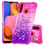 Etui pour samsung galaxy a20s cristal brillant bling drle pare - chocs, paillettes liquides - rose violet ...