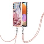 Etui pour samsung galaxy a32 4g pare - chocs en tpu souple couverture lani�re a bandage d�tachable marbre ...