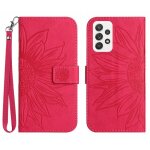 Etui pour samsung galaxy a33 5g tournesol gaufr� avec porte - fentes pour cartes cuir pu de luxe sangle ...