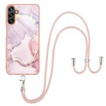 Etui pour samsung galaxy a55 5g anti - scratch doux pare - chocs lanire a corps crois marbre - couleur ...