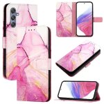 Etui pour samsung galaxy m34 5g portefeuille bicelle cuir pu motif de marbre - rose rouge