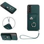 Etui pour samsung galaxy s21 fe 5g housse de protection sangle a main cuir supports de fente pour carte ...