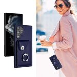 Etui pour samsung galaxy s22 ultra 5g housse de protection supports de fente pour carte cuir sangle a ...