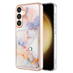 Etui pour samsung galaxy s24 fentes pour cartes marbre pare - chocs en tpu souple portefeuille slim - ...