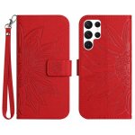 Etui pour samsung galaxy s24 ultra cuir pu de luxe avec porte - fentes pour cartes sangle courte etui ...