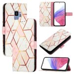 Etui pour samsung galaxy s9 motif de marbre bicelle cuir pu portefeuille - couleur or rose
