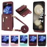 Etui pour samsung galaxy z flip 5 fentes pour cartes mini sac a dos longue sangle grande capacit lger ...