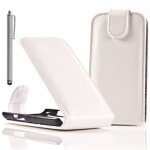Etui simili cuir pour acer liquid z5 duos - blanc + stylet