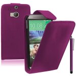 Etui simili cuir pour htc one (m8) 5. 0  - violet + stylet