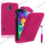 Etui simili cuir pour samsung galaxy s5 5. 1  - rose + mini stylet