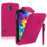 Etui simili cuir pour samsung galaxy s5 5. 1  - rose + stylet