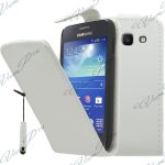 Etui simili cuir pour samsung galaxy trend lite s7390 4. 0  - blanc + mini stylet