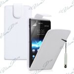Etui simili cuir pour sony xperia e 3. 5 - blanc + mini stylet Etui simili cuir pour sony xperia e 3. 5 - blanc + mini stylet