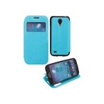 Etui slim folio view articul� turquoise stand pour samsung galaxy s4 i9500