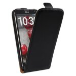 Etui slim luxy cuir noir pour lg optimus l9 ii