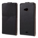 Etui slim luxy cuir noir pour lumia 540 rabat vertical magn�tique