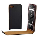 Etui slim luxy cuir noir pour xperia z5 - compact