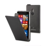 Etui slim � rabat pour nokia lumia 925 mati�re noir lisse aspect mat