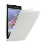 Etui slim a rabat vertical pour xperia z1 coloris blanc lisse aspect mat Etui slim a rabat vertical pour xperia z1 coloris blanc lisse aspect mat