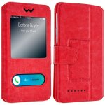 Etui smartphones : longueur entre 145 mm et 151 mm et double fenêtre - rouge Etui smartphones : longueur entre 145 mm et 151 mm et double fenêtre - rouge