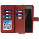 Etui smartphone 5, 3 � 5, 5'' portefeuille mutirangements cam�ra slide marron