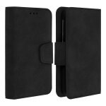 Etui smartphone universel 5, 5  housse coque effet vieilli slide porte - carte noir