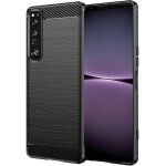 Etui sony xperia 1 iv 6, 5  tpu / pc effet fibre carbone - coque souple antichocs antirayures noir