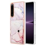 Etui pour sony xperia 1 iv marbre fentes pour cartes pare - chocs en tpu souple portefeuille slim - couleur ...