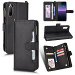 Etui pour sony xperia 10 ? magn�tique pu cuir flip titulaire de la carte portefeuille a fermeture eclair ...