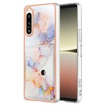 Etui pour sony xperia 5 iv pare - chocs en tpu souple portefeuille slim marbre fentes pour cartes - blanc ...