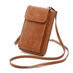 Etui de t�l�phone vintage en cuir pu pour femme (marron) portefeuille pour femme avec fentes pour cartes, ...