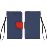 Etui universel smartphone 139 x 71 mm avec porte - cartes fancy style bleu nuit