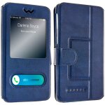 Etui smartphone universel taille 3xl fen�tres d'affichage, bleu nuit