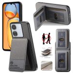 Etui vertical en cuir et tissu pour redmi turbo 4 avec protection rfid, gris
